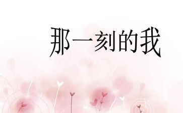那一刻我--了作文优秀5篇