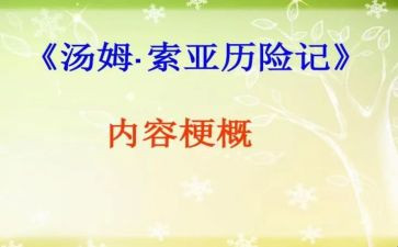 索亚汤姆历险记读后感推荐8篇